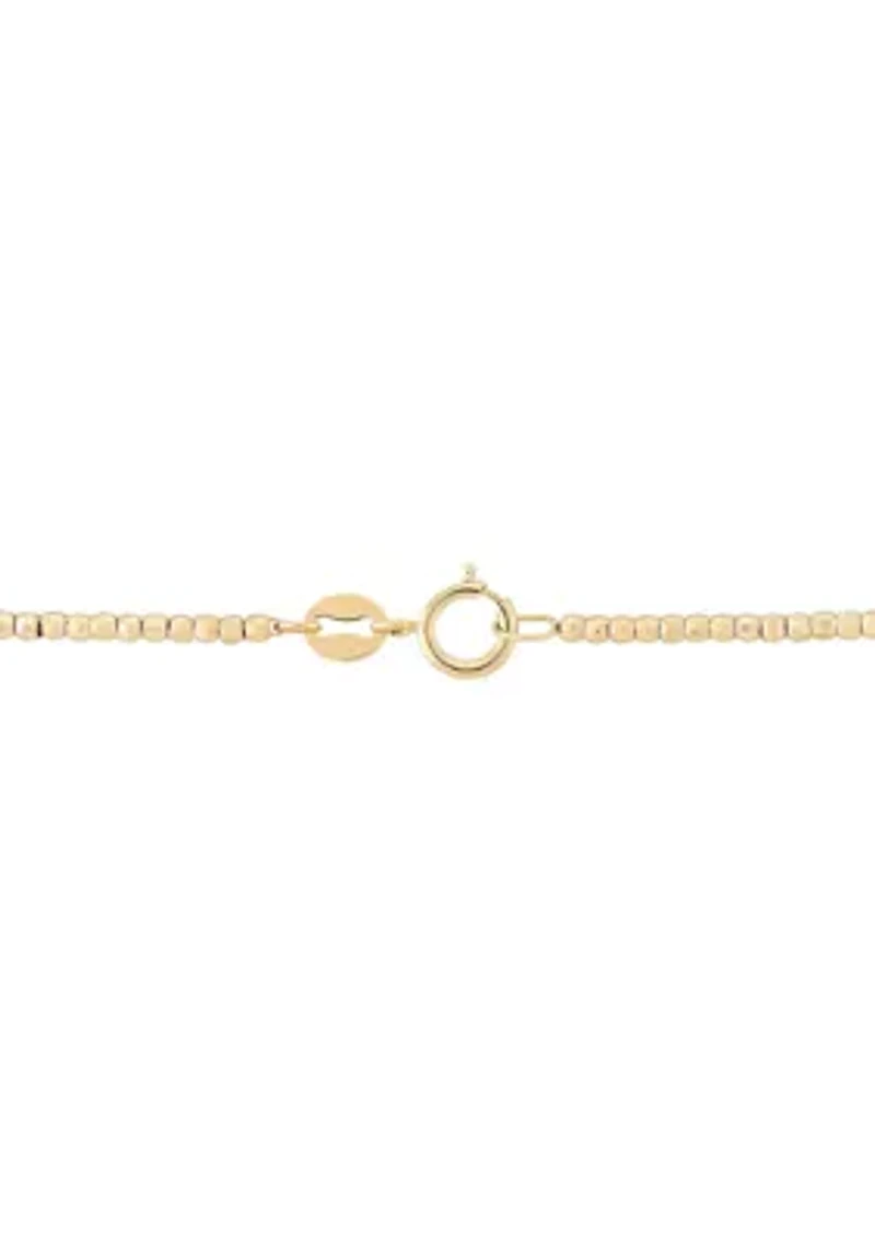 1.5 Millimeter Beads Chain Necklace in 10K Yellow Gold