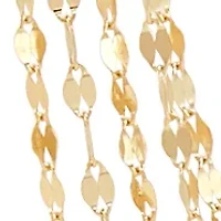 Solid Layered Mirror Necklace in 10K Yellow Gold