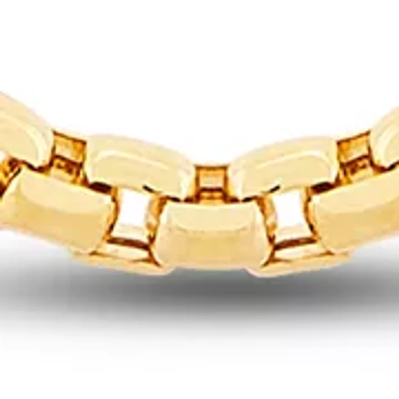 Paperclip Station Round Box Chain Necklace in 10K Yellow Gold