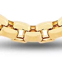 Paperclip Station Round Box Chain Necklace in 10K Yellow Gold