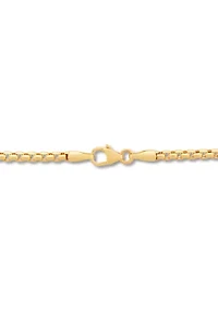 Paperclip Station Round Box Chain Necklace in 10K Yellow Gold