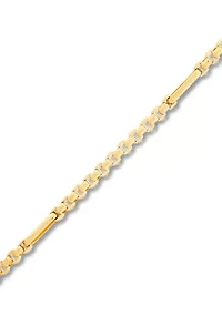 Paperclip Station Round Box Chain Necklace in 10K Yellow Gold