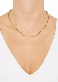 Paperclip Station Round Box Chain Necklace in 10K Yellow Gold