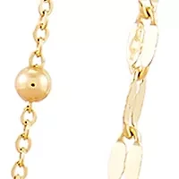 Double Layers with Beaded Necklace in 10K Yellow Gold