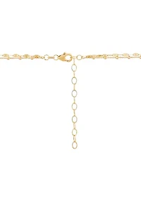 Double Layers with Beaded Necklace in 10K Yellow Gold