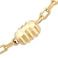 Oval Bead Tincup Necklace in 10K Yellow Gold