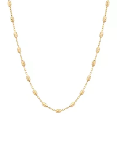 Oval Bead Tincup Necklace in 10K Yellow Gold