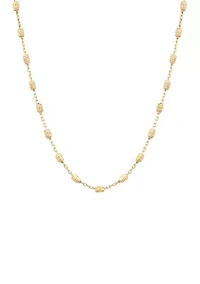 Oval Bead Tincup Necklace in 10K Yellow Gold