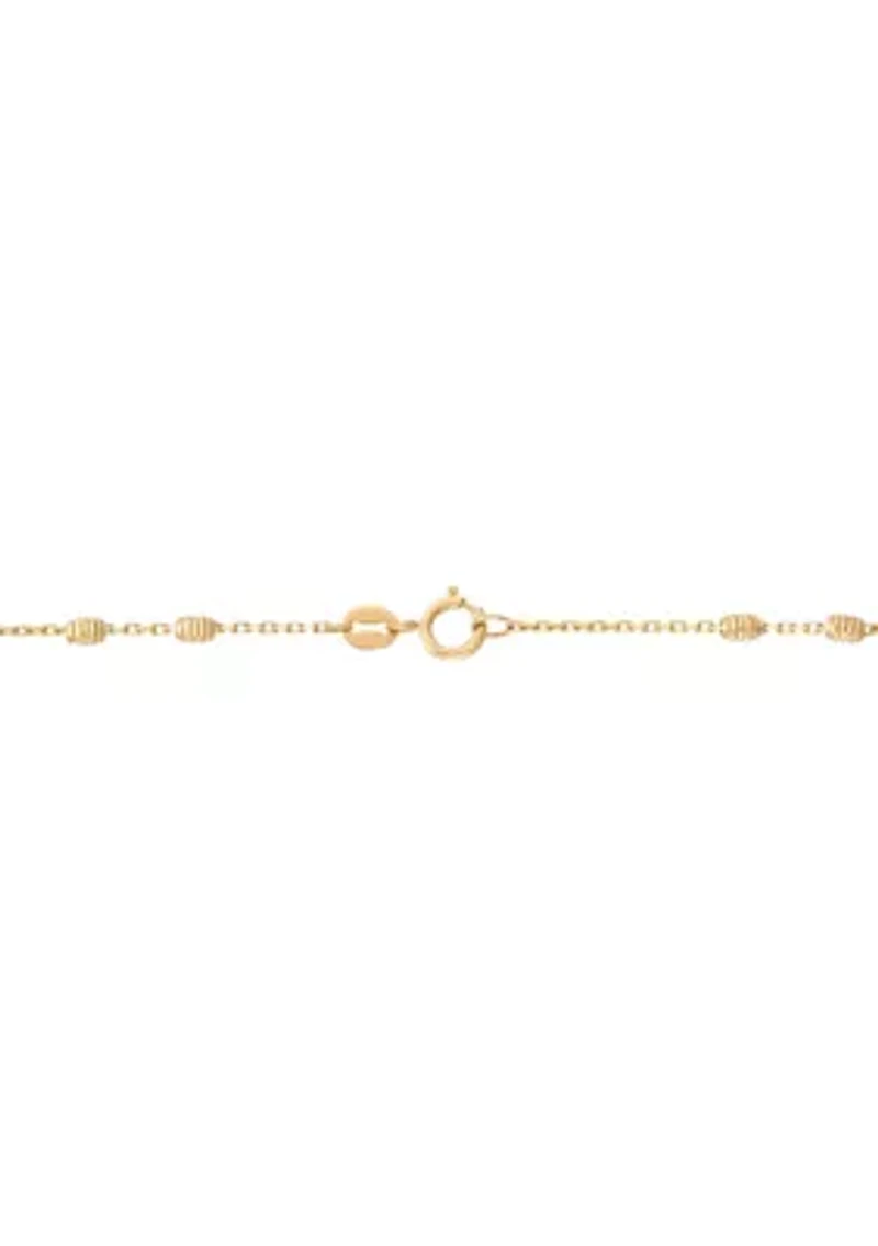 Oval Bead Tincup Necklace in 10K Yellow Gold