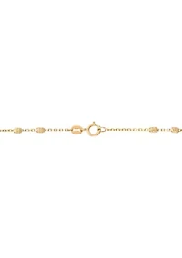 Oval Bead Tincup Necklace in 10K Yellow Gold