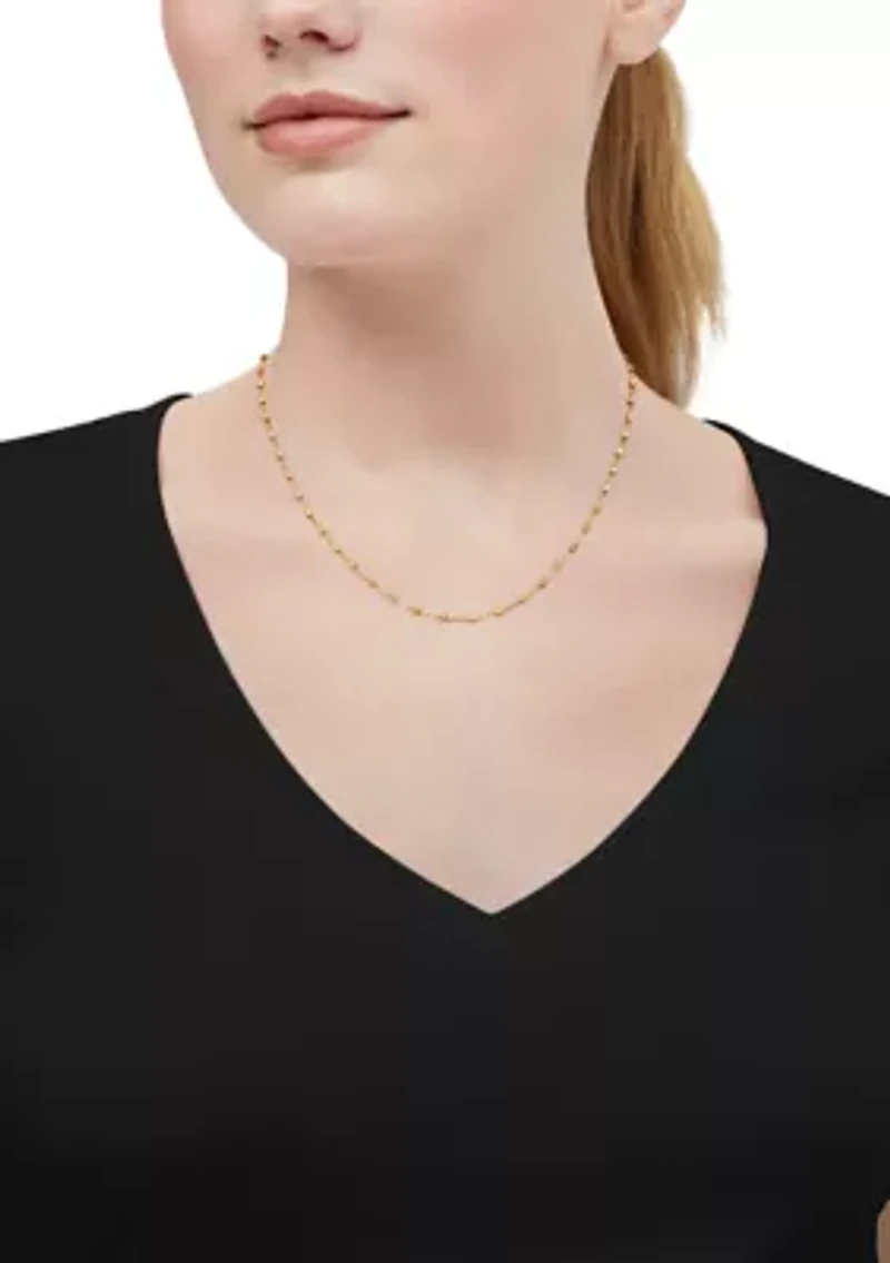 Oval Bead Tincup Necklace in 10K Yellow Gold