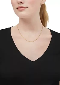 Oval Bead Tincup Necklace in 10K Yellow Gold