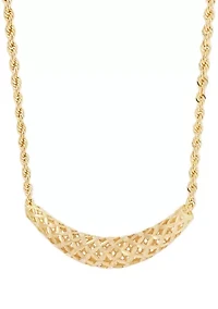 Curve Bar Necklace in 10K Yellow Gold