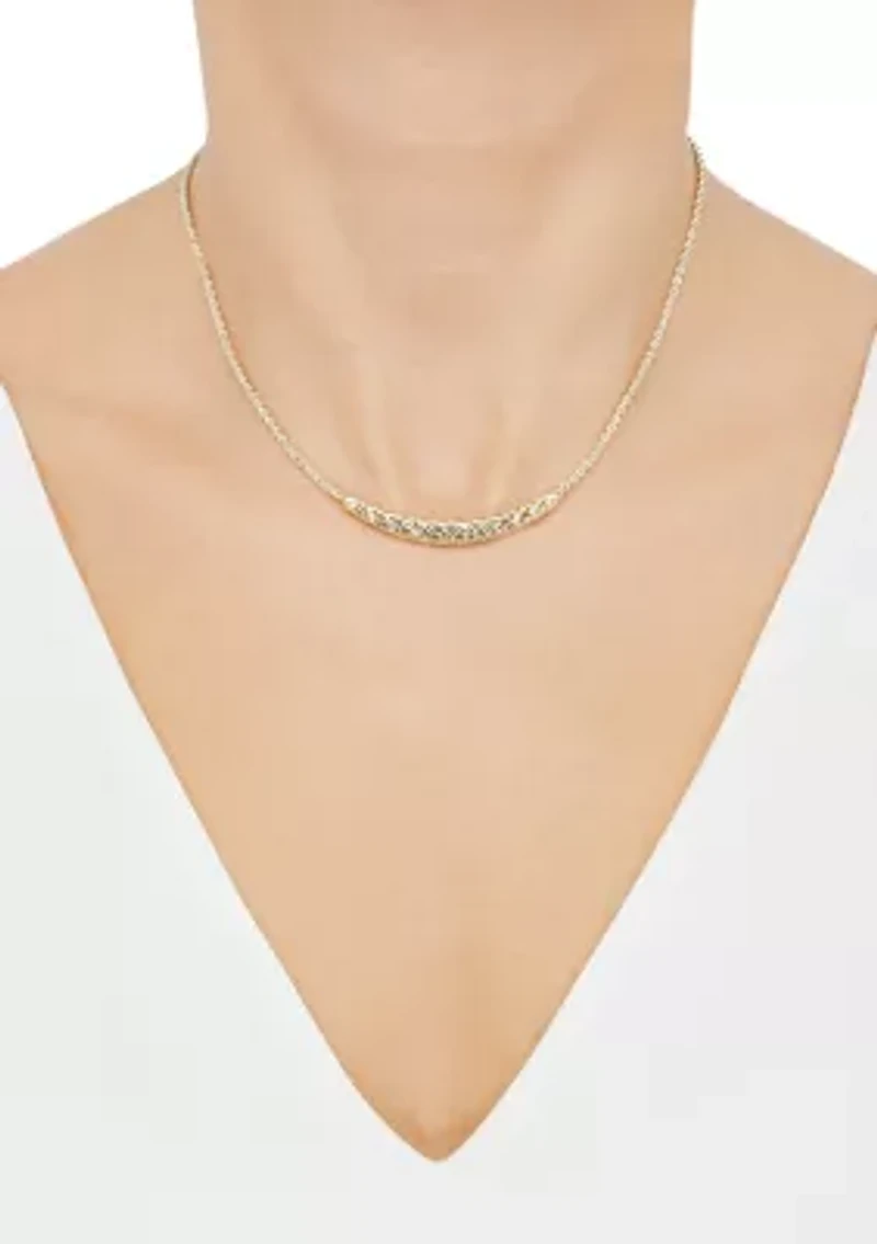 Curve Bar Necklace in 10K Yellow Gold