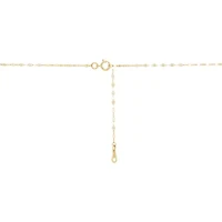 10K Yellow Gold Bead and Heart Lariat Necklace