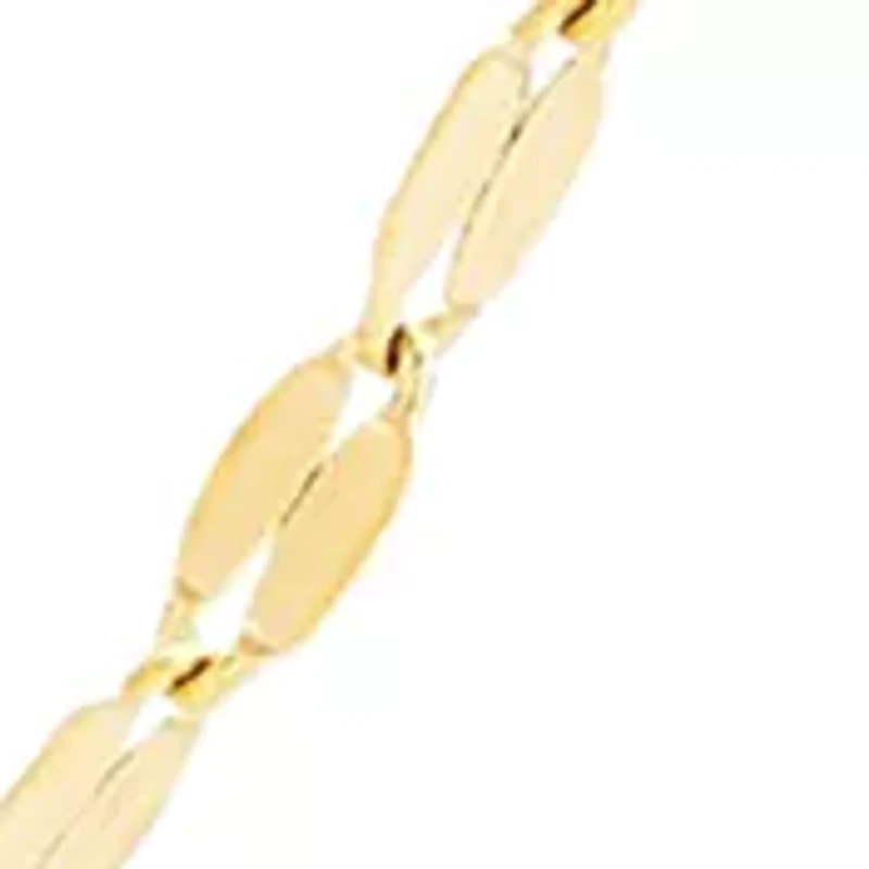 Guaduated Mirror Chain Necklace in 10K Yellow Gold