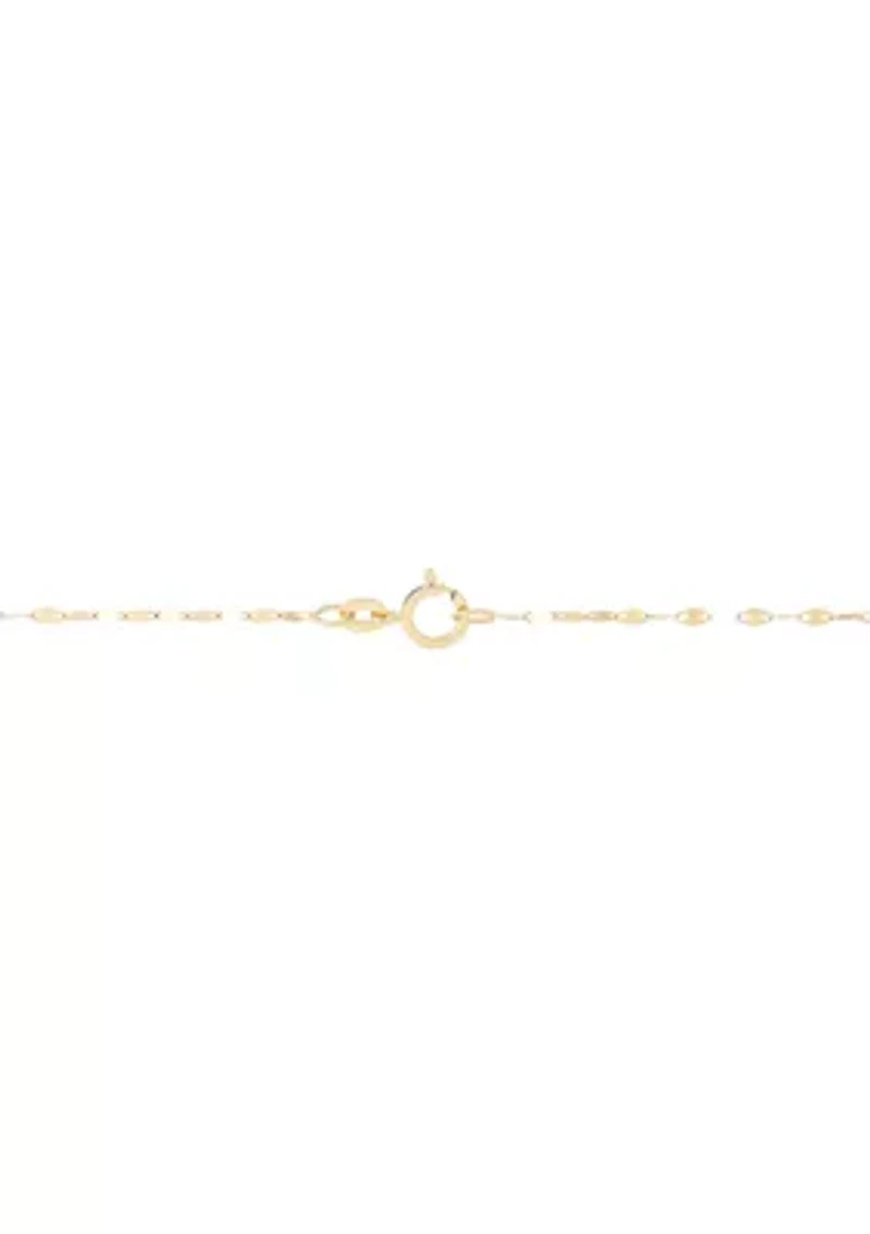 Guaduated Mirror Chain Necklace in 10K Yellow Gold