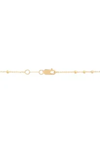Round and Beaded Tube On Saturn Chain Necklace in 10K Yellow Gold