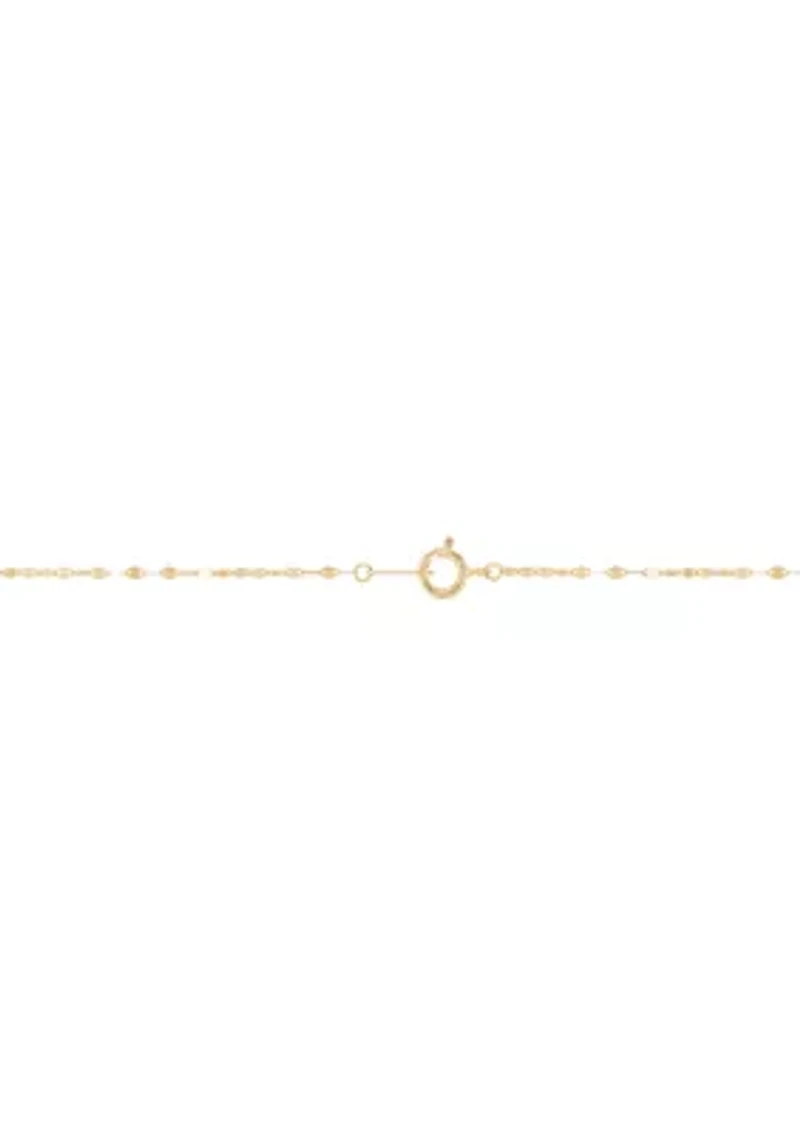 Two Heart Interlock Mirror Chain Necklace in 10K Yellow Gold