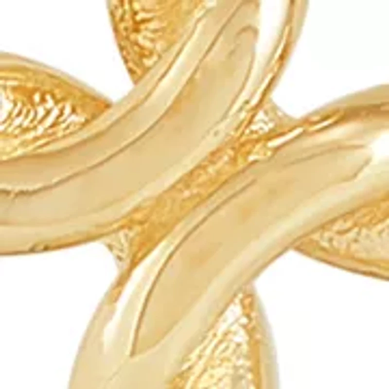 Twist Cross Necklace in 10K Yellow Gold