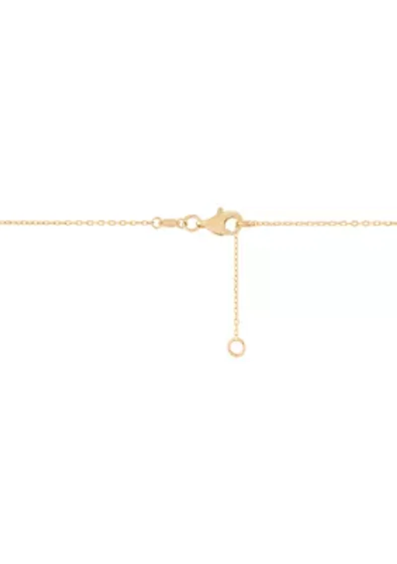 Twist Cross Necklace in 10K Yellow Gold