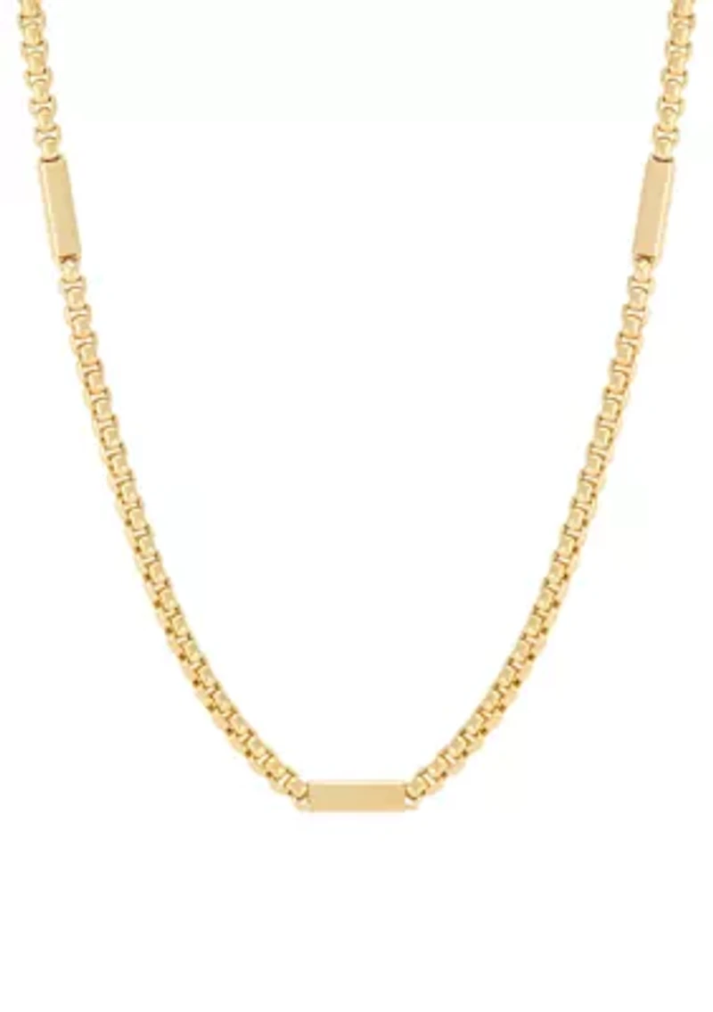Bar Station on Chain in 10K Yellow Gold