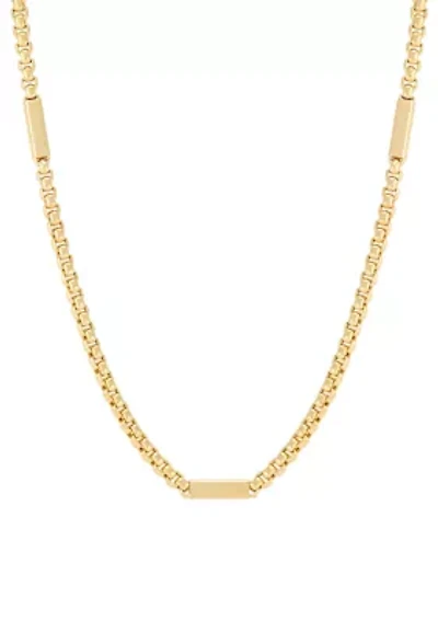 Bar Station on Chain in 10K Yellow Gold