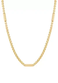 Bar Station on Chain in 10K Yellow Gold