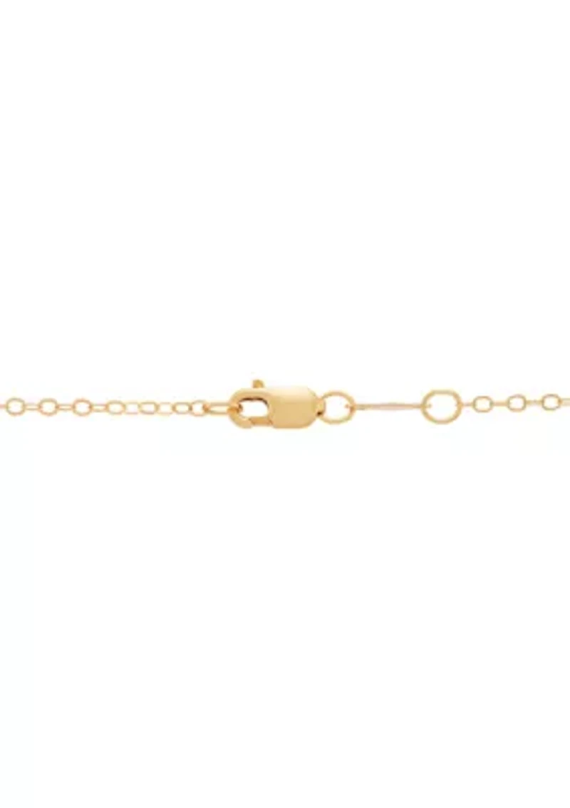 Graduate Beads on Cable Chain Necklace in 10K Yellow Gold