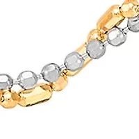Double Row Bead Necklace in 10K Yellow and White Gold