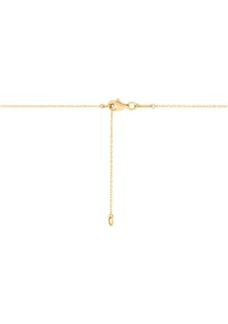 Heart & Key & Love Necklace in 10K Yellow Gold