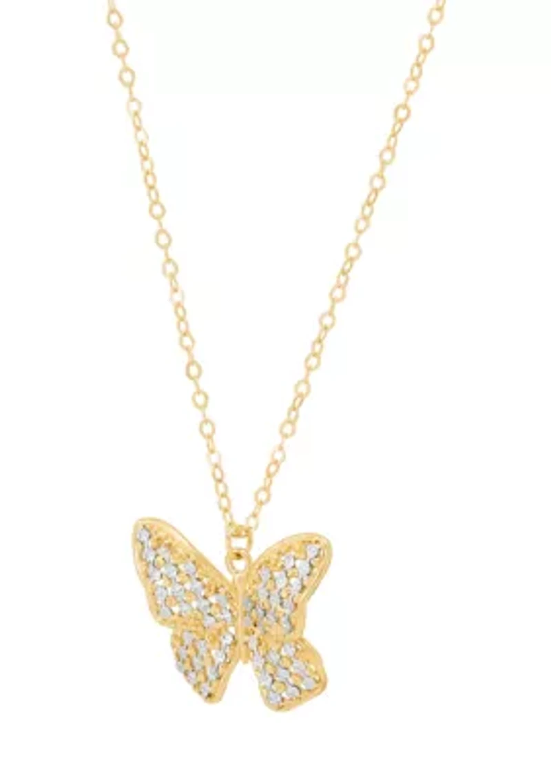 Butterfly Necklace in 10K Yellow Gold