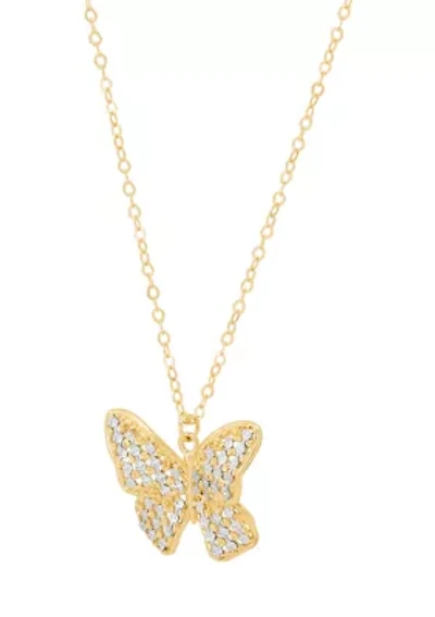 Butterfly Necklace in 10K Yellow Gold