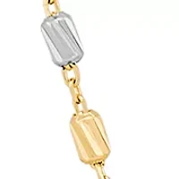 Mary Virgin Lariat with Cross Drop Necklace in 10K Yellow and White and Rose Gold