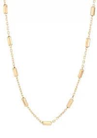Cube Bar Station Chain Necklace in 10K Yellow Gold