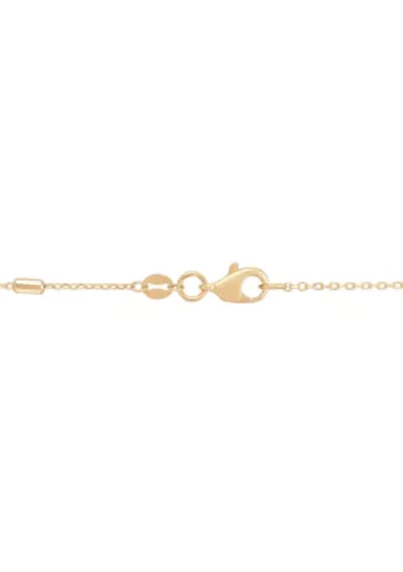 Cube Bar Station Chain Necklace in 10K Yellow Gold