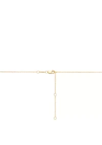 Cross and Heart Necklace in Yellow Gold