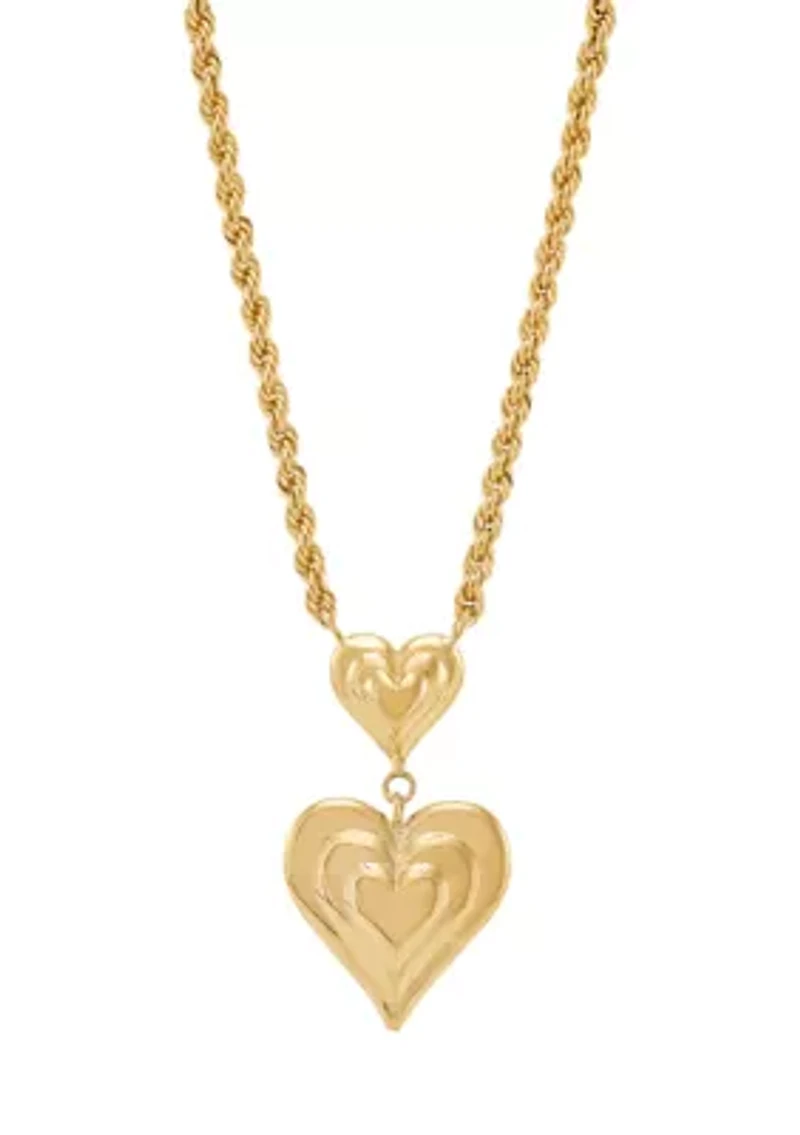 Graduated Heart Necklace in 10K Yellow Gold