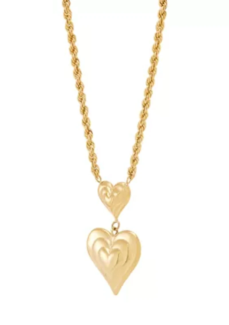 Graduated Heart Necklace in 10K Yellow Gold