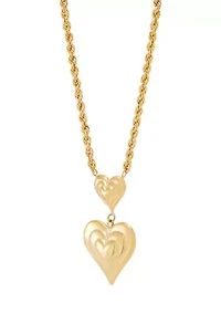 Graduated Heart Necklace in 10K Yellow Gold