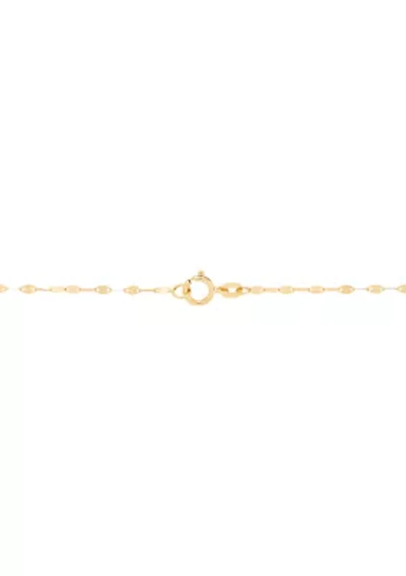 Puff Heart Necklace in 10K Yellow Gold
