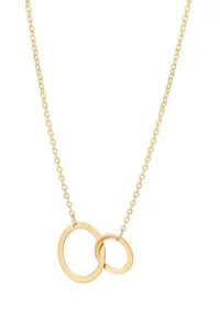 Double Circle Necklace in 10K Yellow Gold
