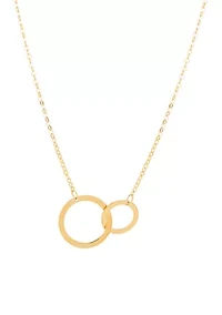 Double Circle Necklace in 10K Yellow Gold