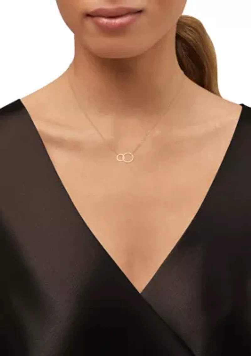 Double Circle Necklace in 10K Yellow Gold