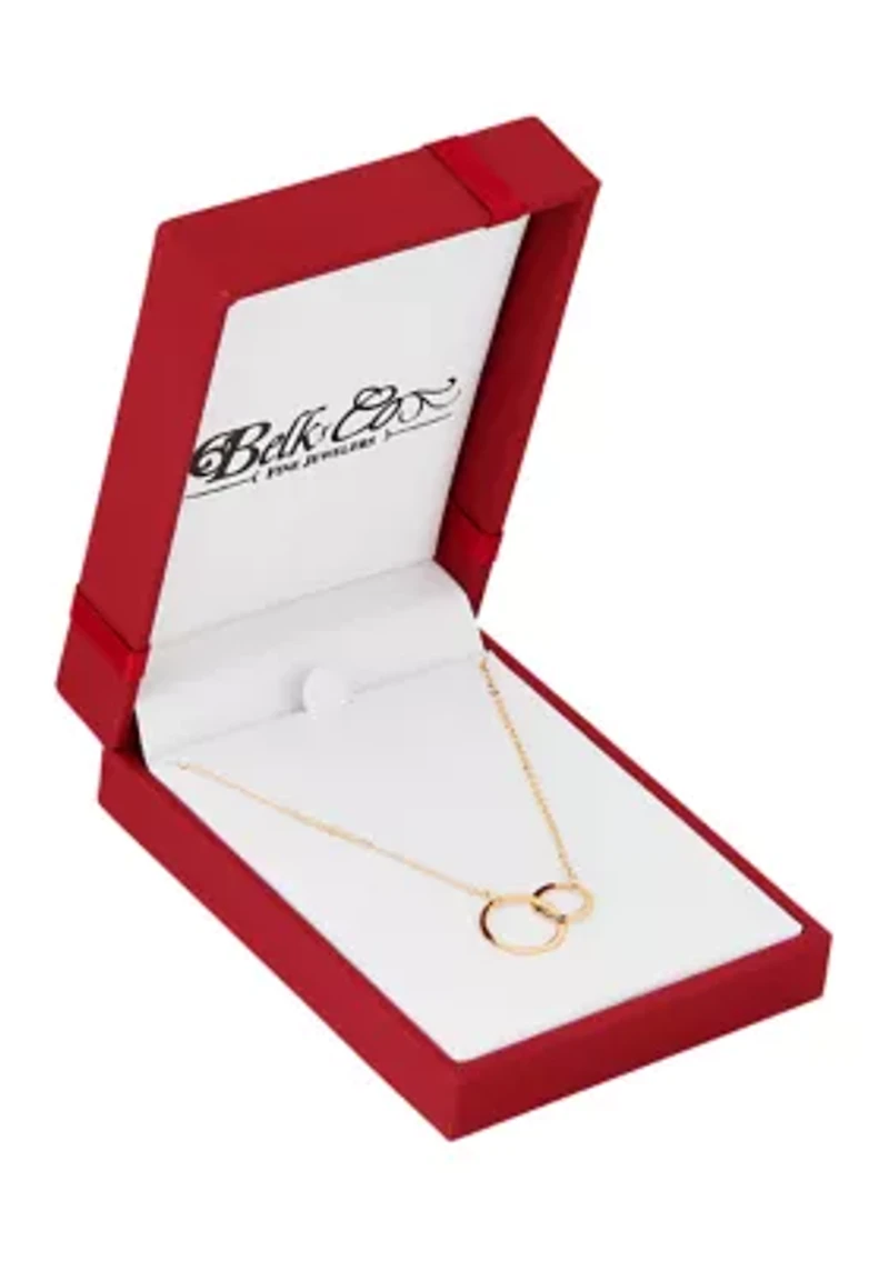 Double Circle Necklace in 10K Yellow Gold