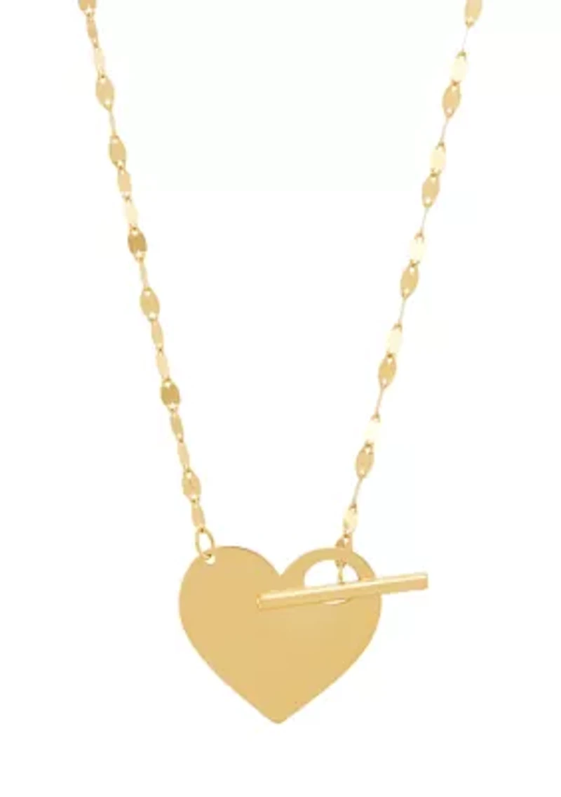 Heart with Toggle Necklace in 10K Yellow Gold