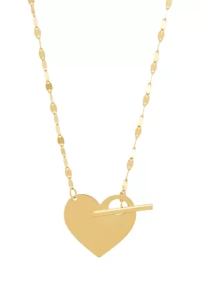 Heart with Toggle Necklace in 10K Yellow Gold