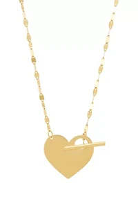 Heart with Toggle Necklace in 10K Yellow Gold