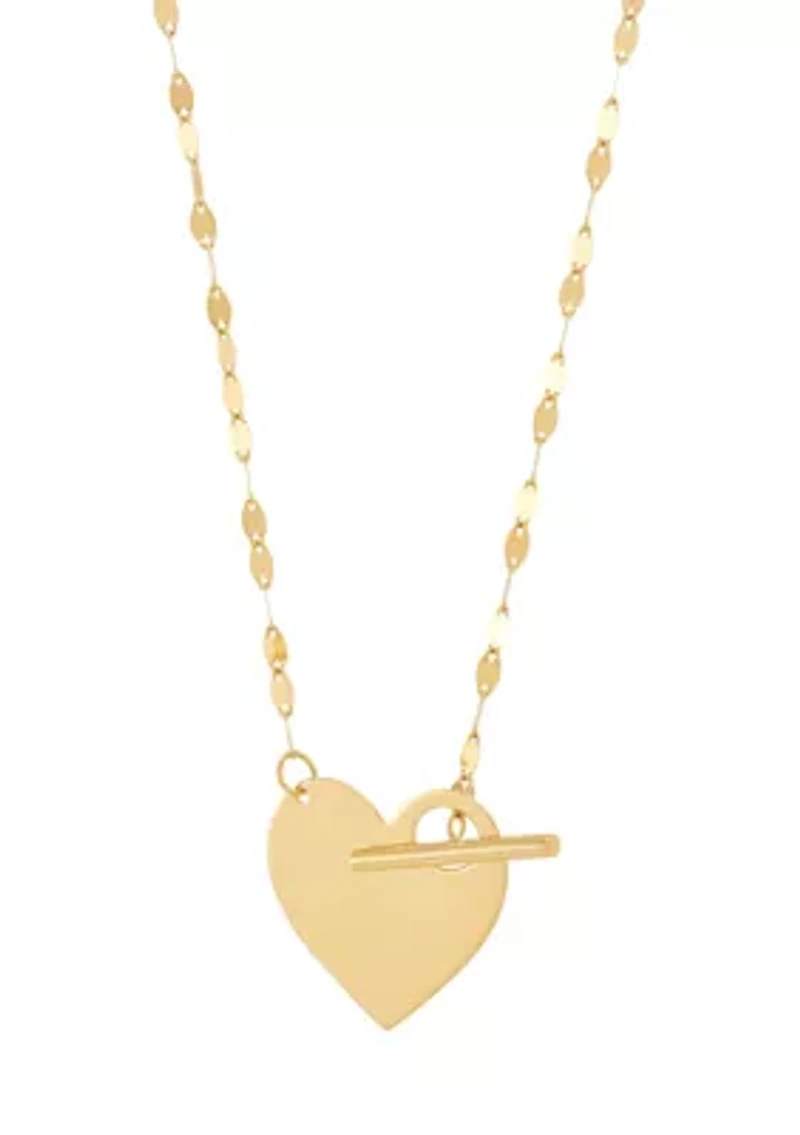 Heart with Toggle Necklace in 10K Yellow Gold