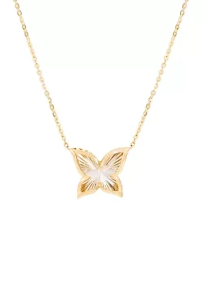 Sunbrust Butterfly Necklace in 10K Yellow Gold